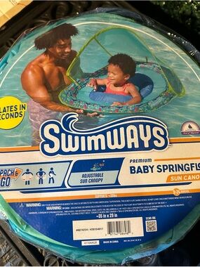 Swimways Baby SpringFloat Sun Canopy - Teal/Blue